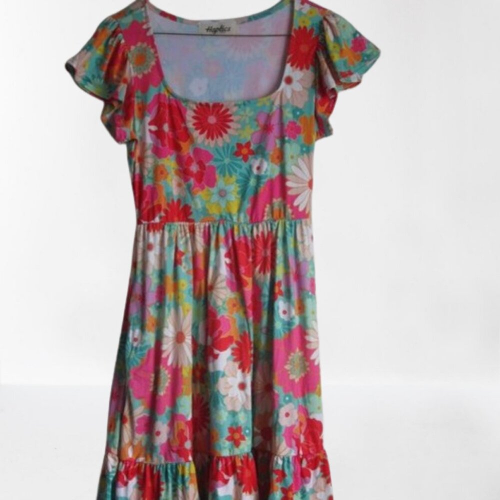 Haptics by Holly Harper Mint & Fuchsia Tropical Floral Square Neck Tiere…